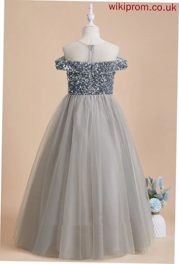 '- Dress Girl A-Line Janet Scoop Flower Girl Dresses Sleeveless Tulle/Sequined Neck Flower Floor-length