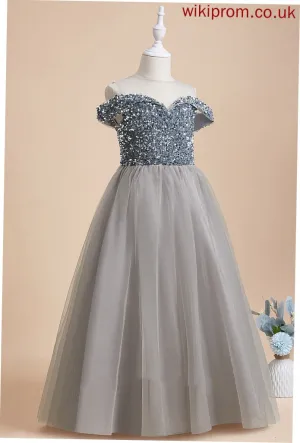 '- Dress Girl A-Line Janet Scoop Flower Girl Dresses Sleeveless Tulle/Sequined Neck Flower Floor-length