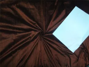 100% PURE SILK DUPION FABRIC BROWN X BLACK colour 54&quot; wide WITH SLUBS* PKT35[2]