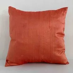 100% PURE SILK DUPION FABRIC ORANGE X PINK colour 44 wide WITH SLUBS MM39[3]