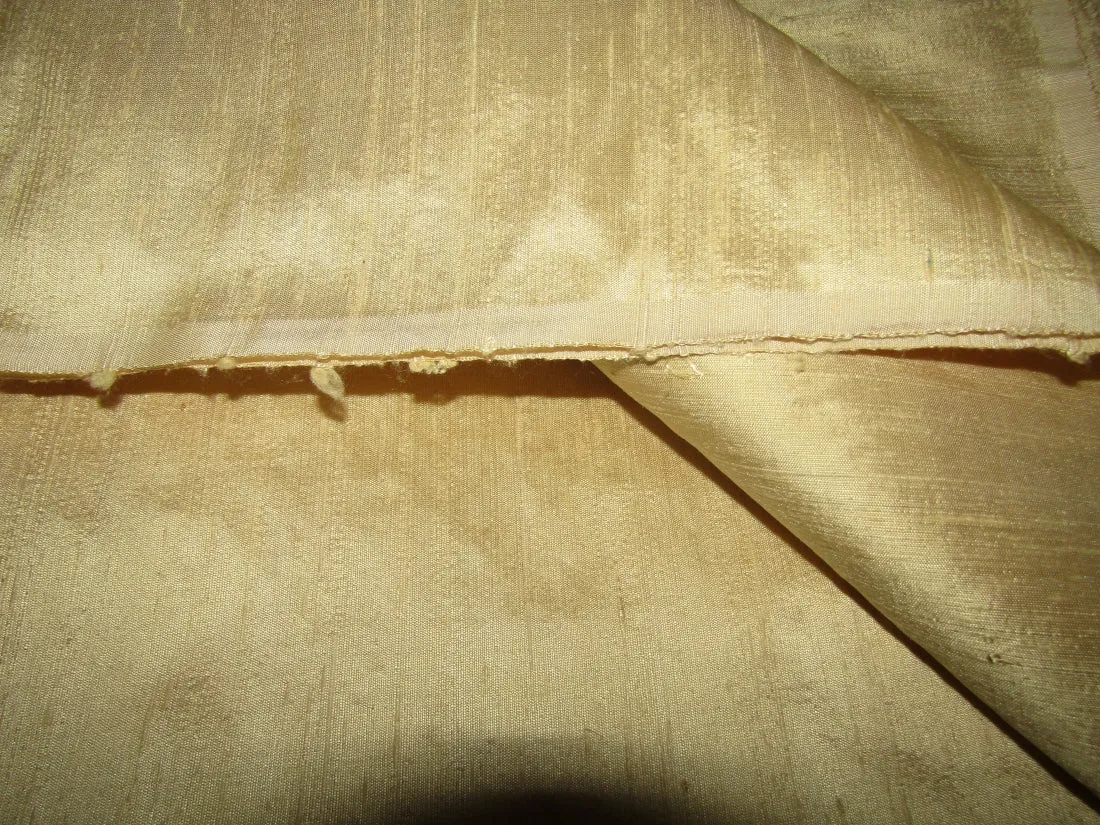 100% PURE SILK DUPIONI FABRIC BUTTER COLOUR 44" wide WITH SLUBS MM109[3]