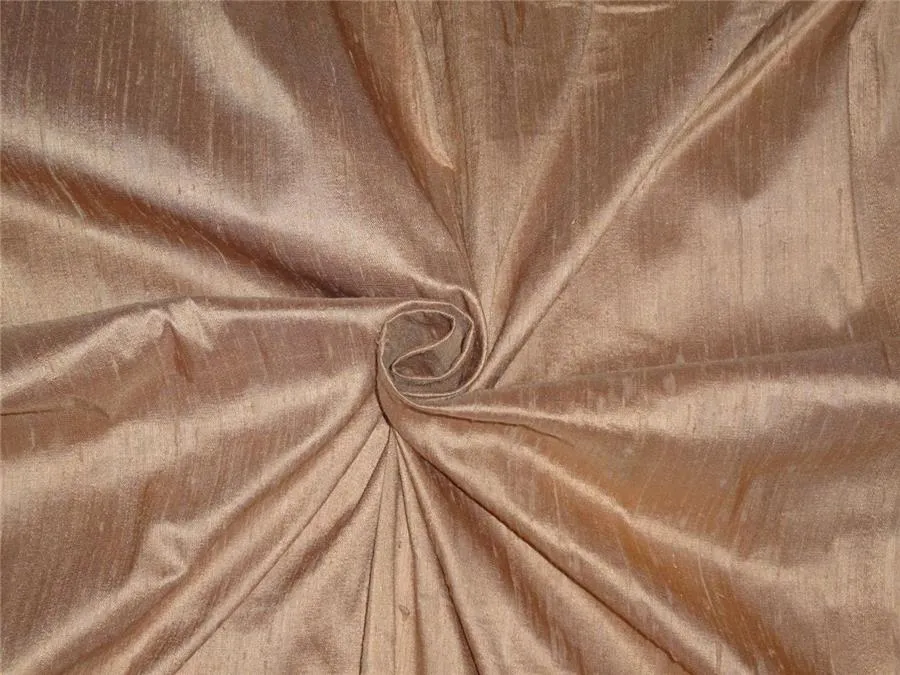 100% PURE SILK DUPIONI FABRIC DEEP SALMON colour 54" wide WITH SLUBS MM69[4]
