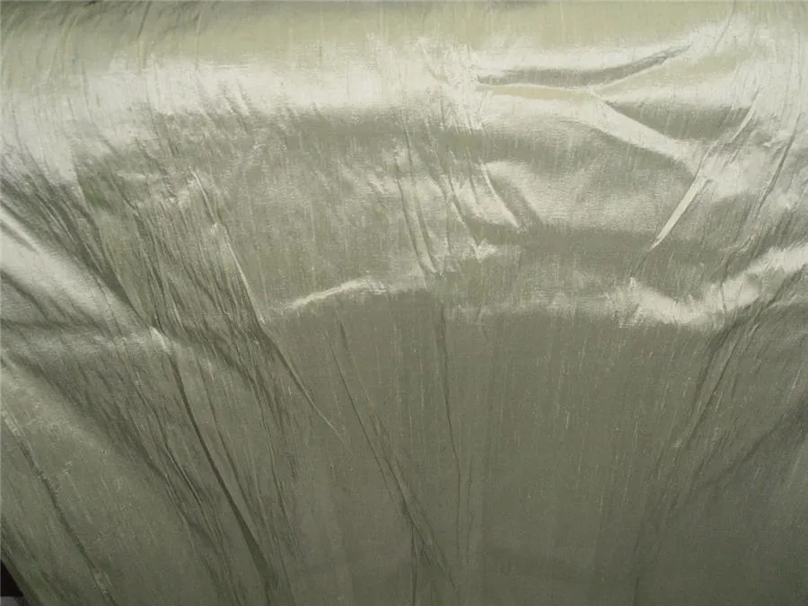 100% PURE SILK DUPIONI FABRIC DUSTY OLIVE GREEN colour 54&quot; wide WITH SLUBS* MM59[4]