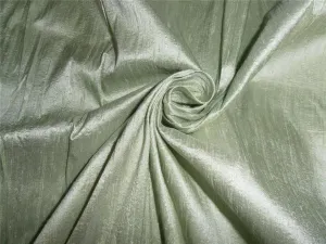 100% PURE SILK DUPIONI FABRIC DUSTY OLIVE GREEN colour 54&quot; wide WITH SLUBS* MM59[4]