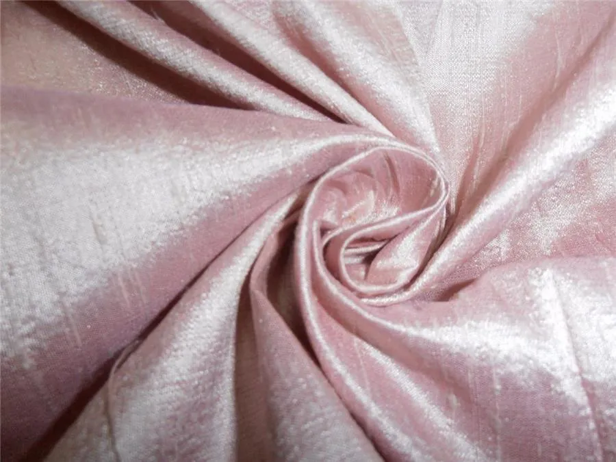 100% PURE SILK DUPIONI FABRIC DUSTY PINK colour 44&quot; wide WITH SLUBS*