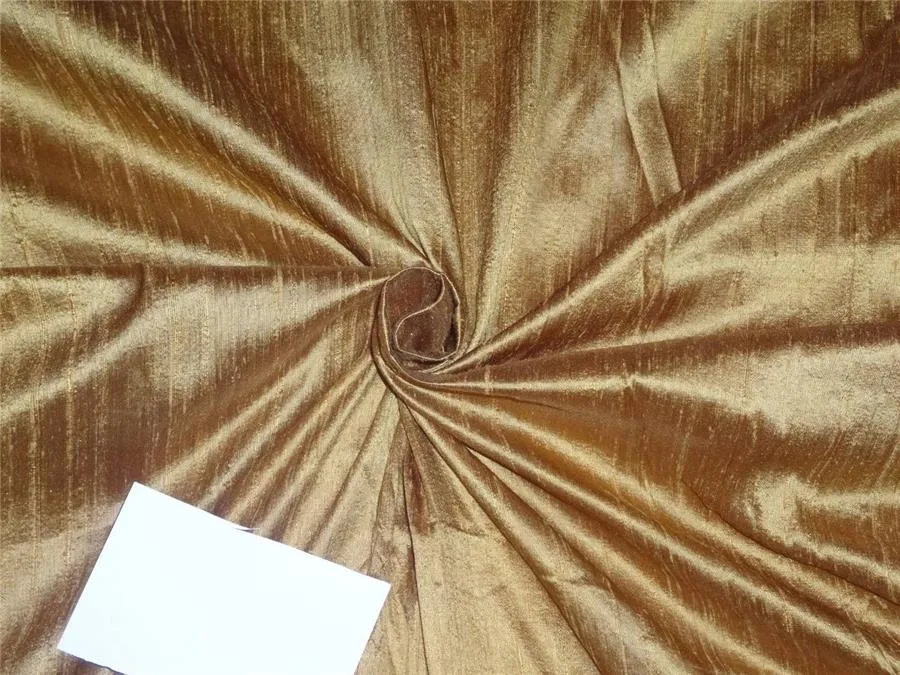 100% PURE SILK DUPIONI FABRIC gold and khaki green colour 54&quot; wide mm81[4]