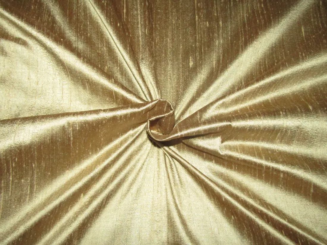 100% Pure Silk Dupioni Fabric Golden Green colour 54" wide with slubs MM53[4]