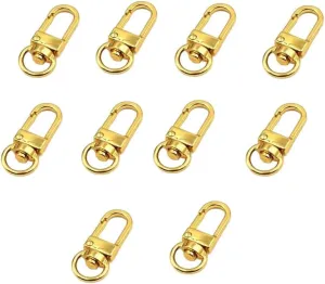 10PCS Gold Metal Swivel Lobster Claw Clasp Handbag Chain Buckles, Trigger Lanyard Snap Hooks for Key Chain Bag Belting Purse Pets Dog Chain