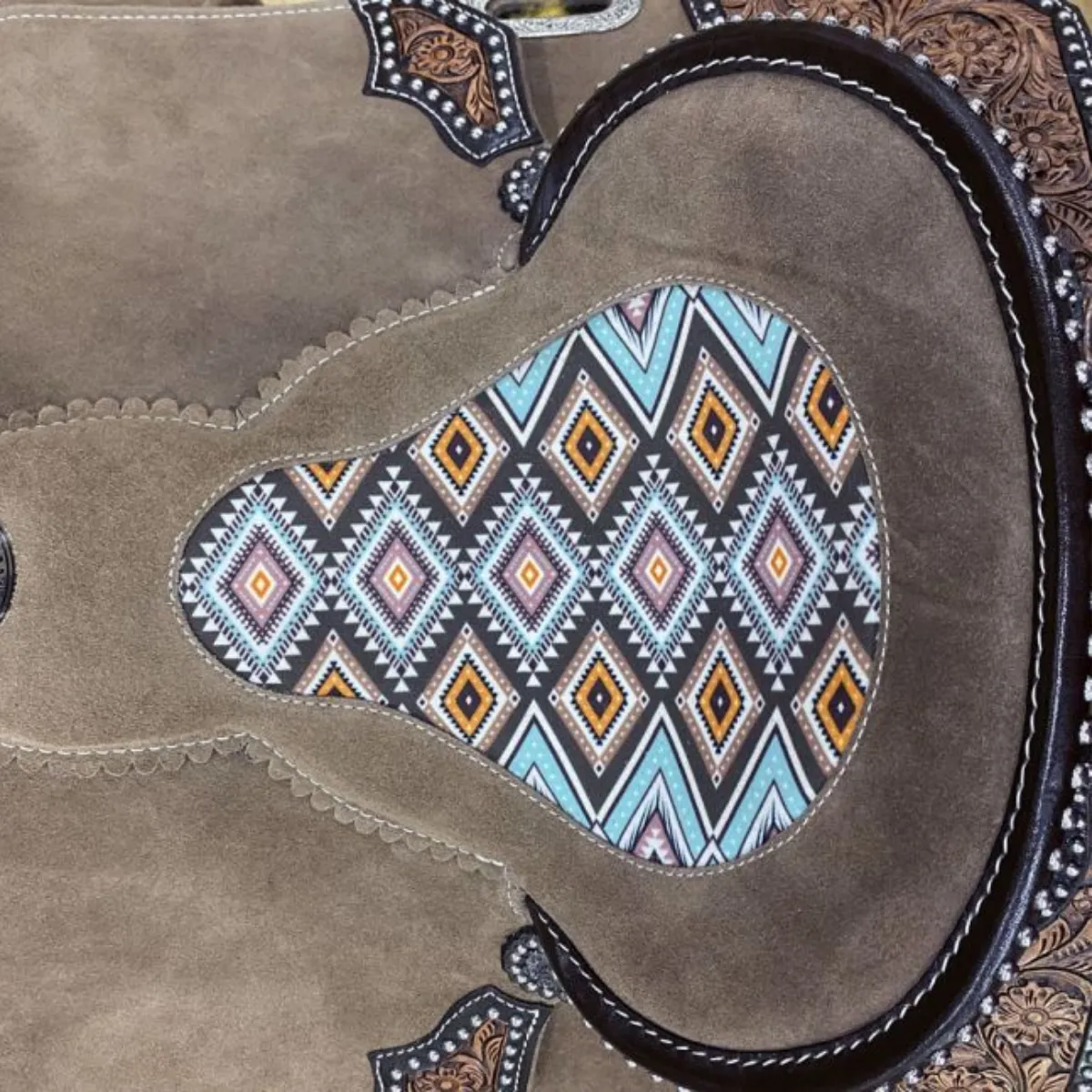 14", 15" DOUBLE T AZTEC ROUGH OUT BARREL SADDLE