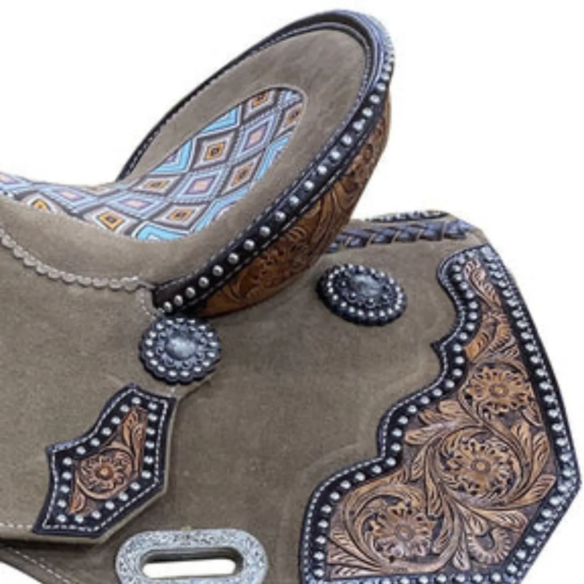 14", 15" DOUBLE T AZTEC ROUGH OUT BARREL SADDLE
