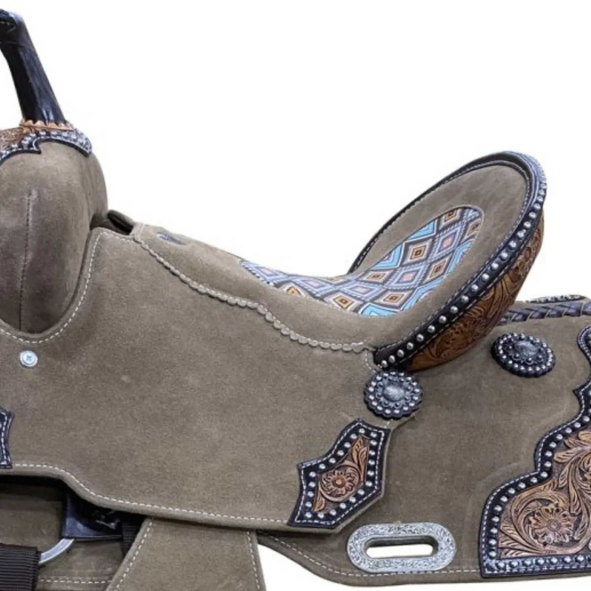 14", 15" DOUBLE T AZTEC ROUGH OUT BARREL SADDLE