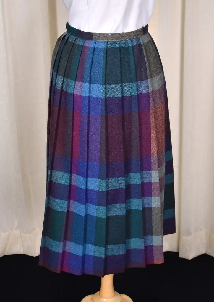 1970s Jewel Tone Pleated Skirt