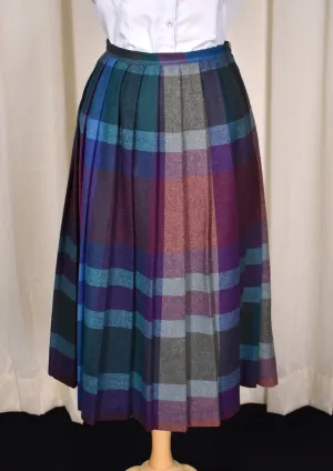 1970s Jewel Tone Pleated Skirt