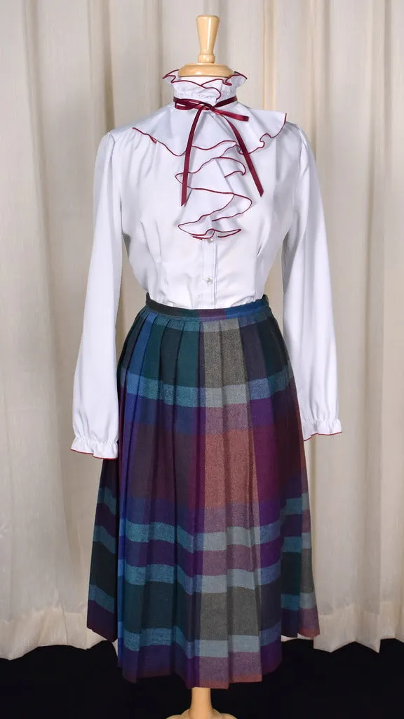 1970s Jewel Tone Pleated Skirt