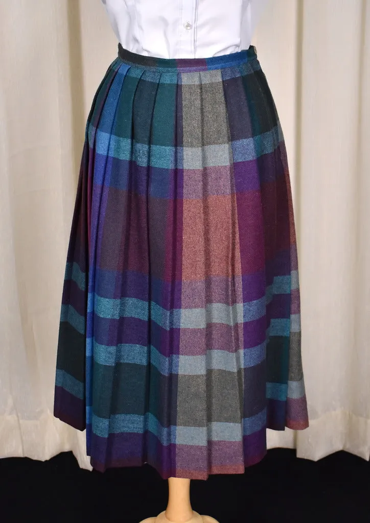 1970s Jewel Tone Pleated Skirt