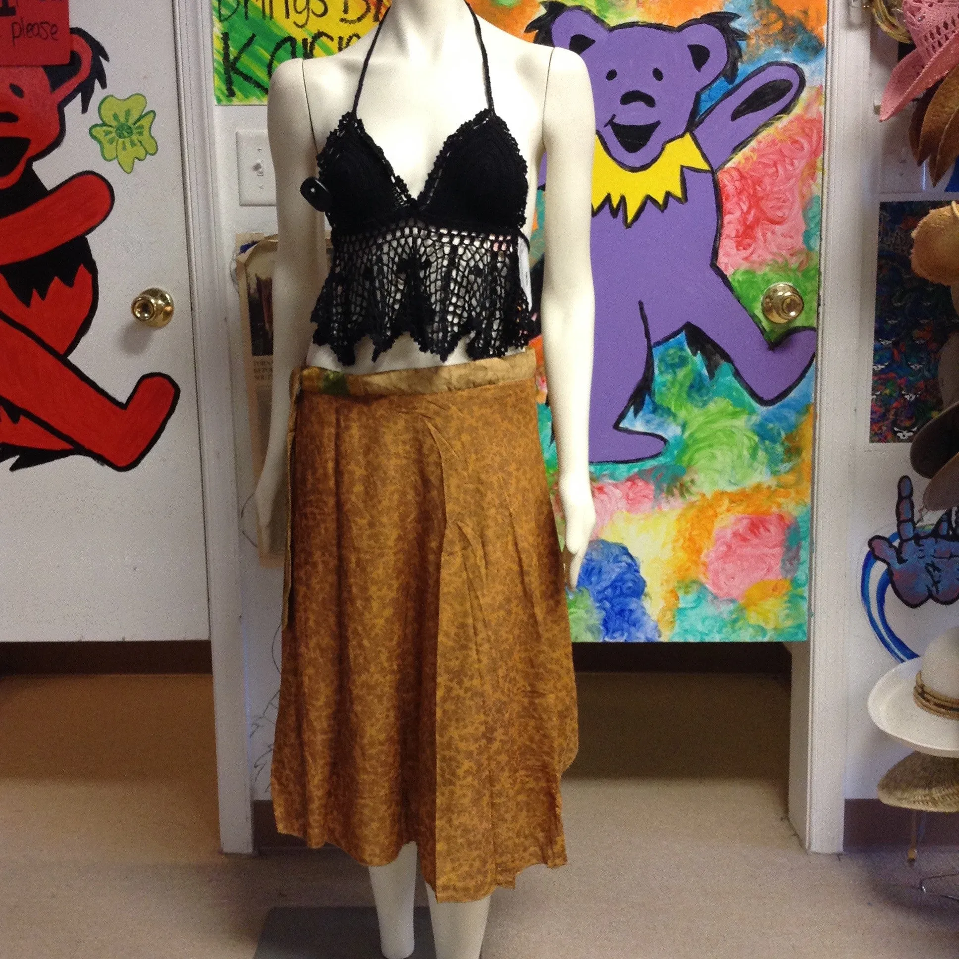 24" Reversible Sari Material Wrap Skirt