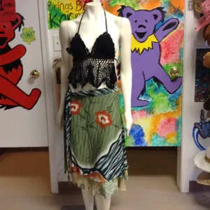 24" Reversible Sari Material Wrap Skirt