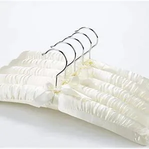 25-Pack Satin Padded Silk Hangers - Ivory White