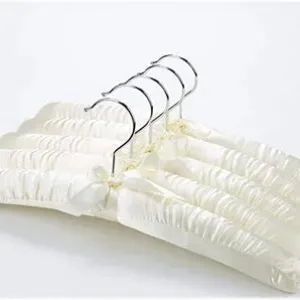 25-Pack Satin Padded Silk Hangers - Ivory White