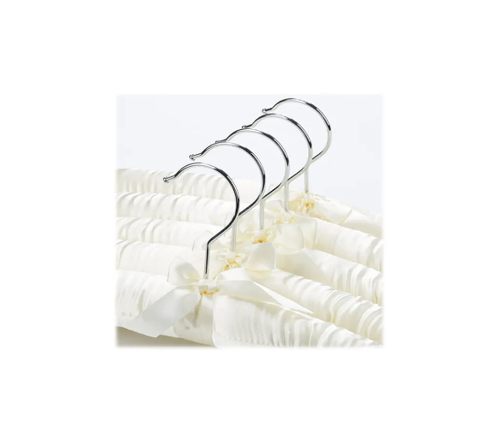 25-Pack Satin Padded Silk Hangers - Ivory White