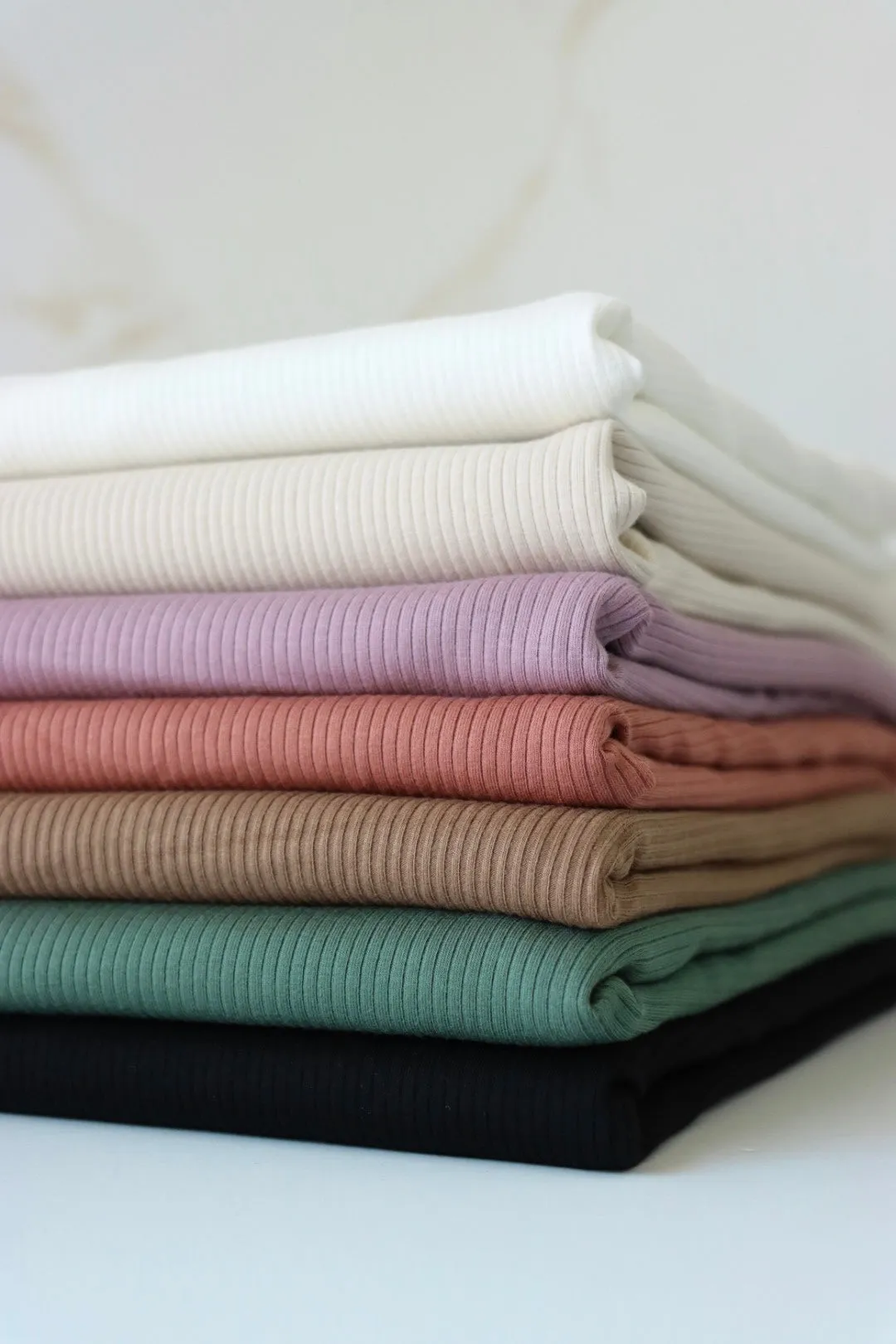 2YD REMNANT; Thistle Rayon Spandex Heavy 4x2 Rib Knit