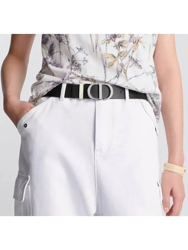 30 Montaigne Reversible Belt White Black