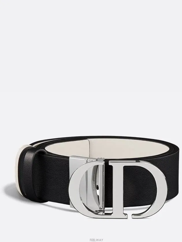 30 Montaigne Reversible Belt White Black