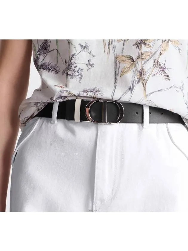 30 Montaigne Reversible Belt White Black
