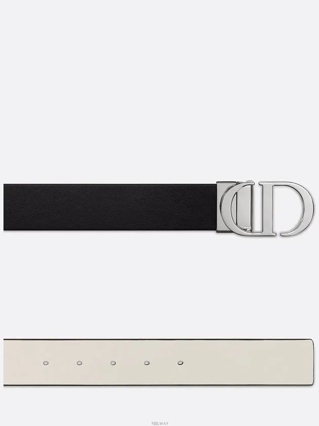30 Montaigne Reversible Belt White Black