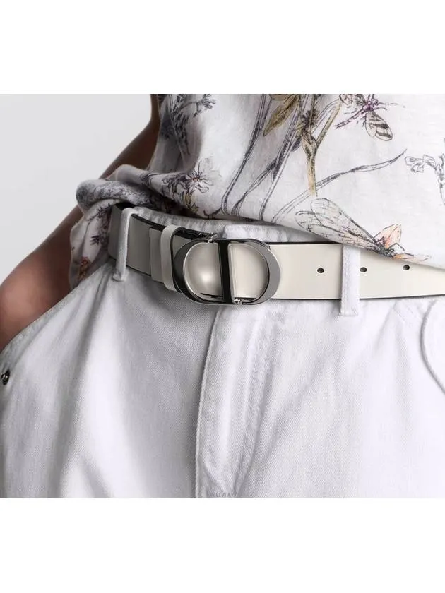 30 Montaigne Reversible Belt White Black