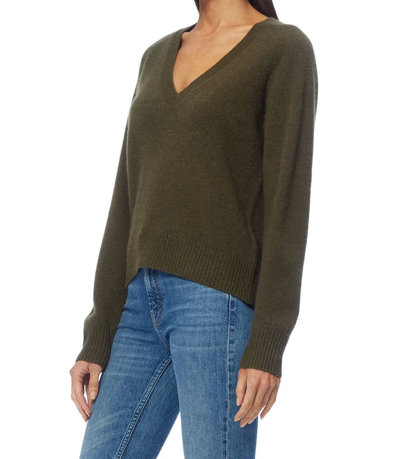 360 Ivy V-neck Knit in Olive