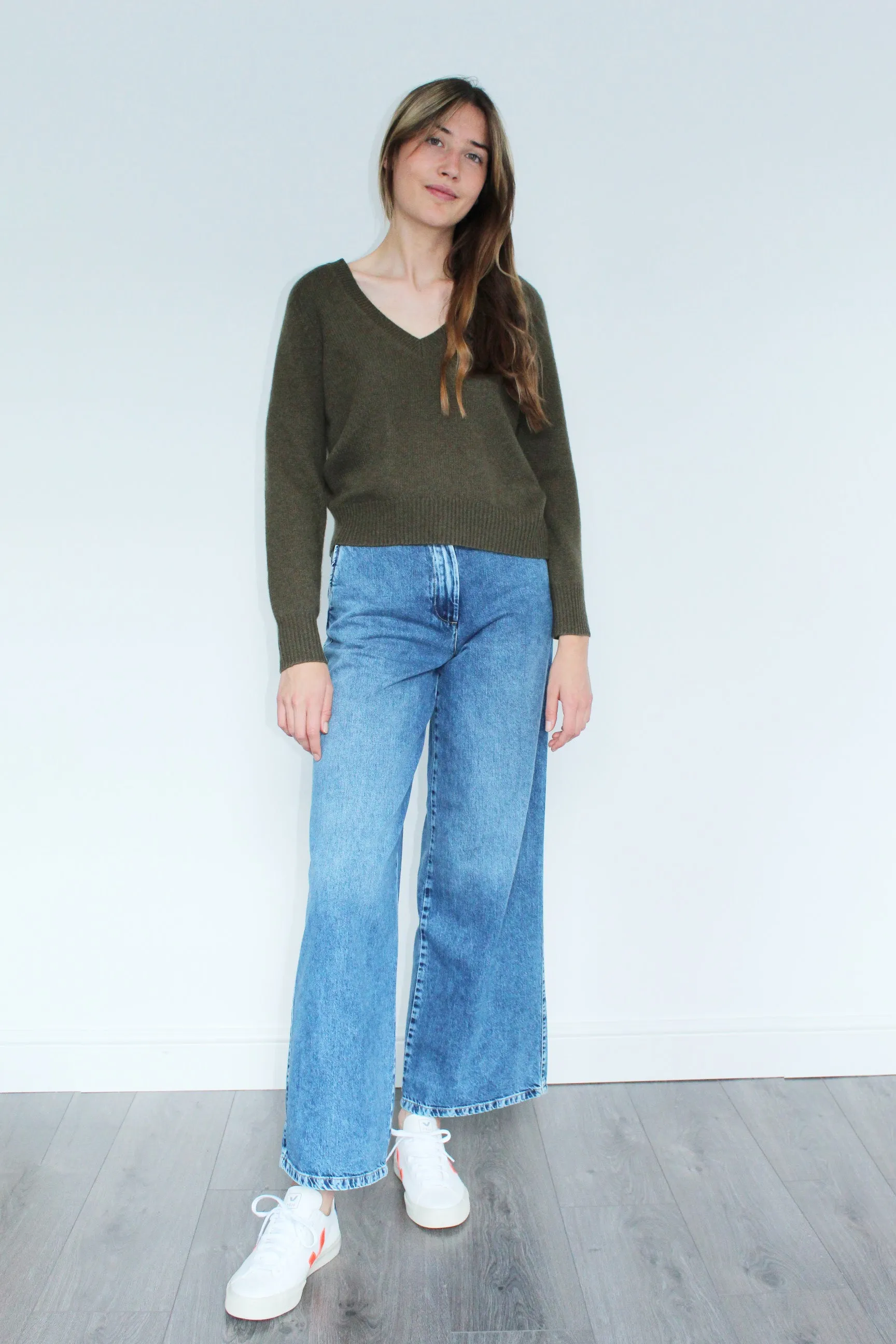 360 Ivy V-neck Knit in Olive