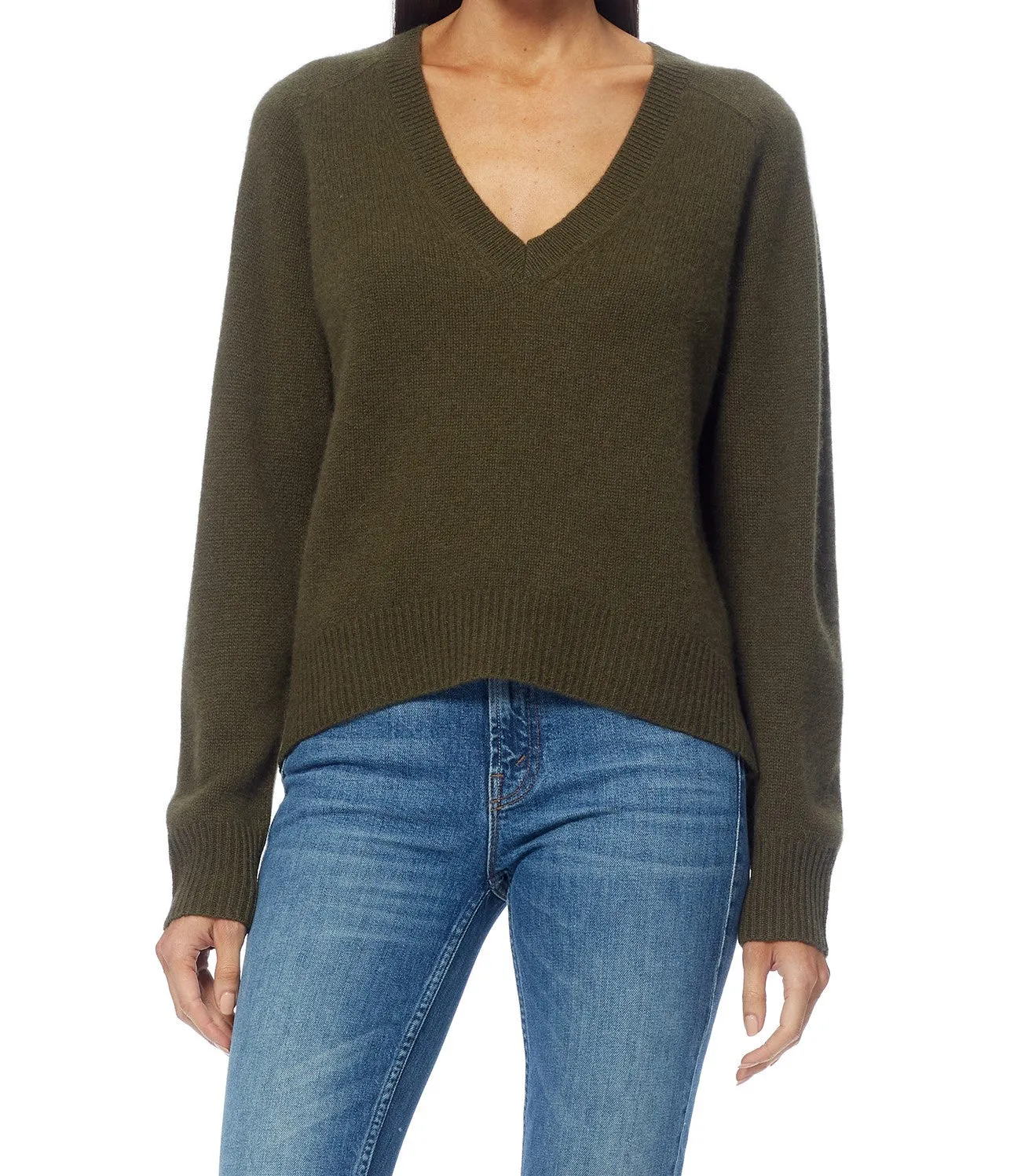 360 Ivy V-neck Knit in Olive