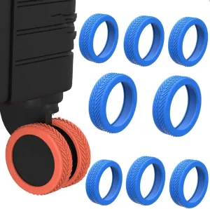 8pack Luggage Suitcase Silicone Wheels Cover,Carry on Luggage Accessories Reduce Noise & Wear-Resistant for Dule-Spinner Wheels Travel Luggage Suitcase (bule)