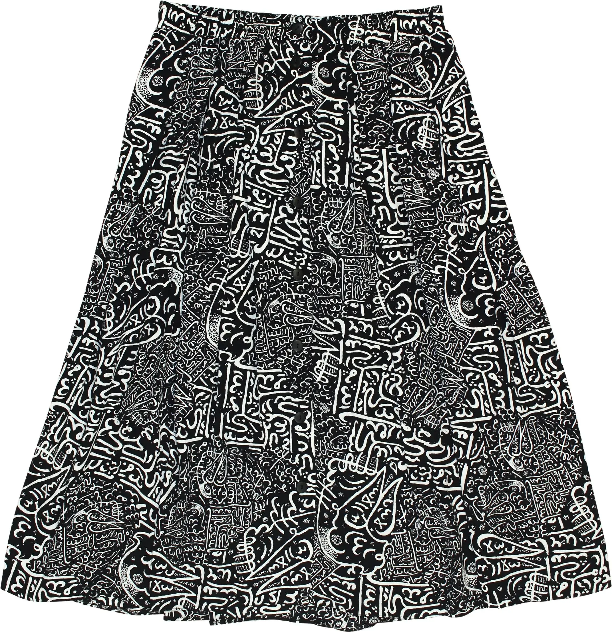 90s Black & White Patterned Skirt