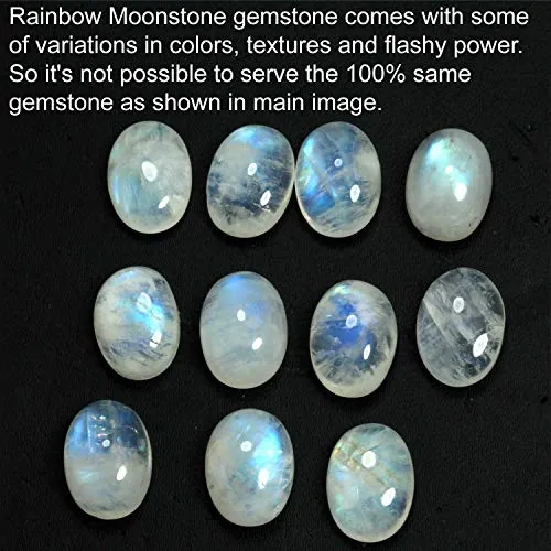 925 Sterling Silver Women Jewelry Natural Rainbow Moonstone Ring Size 8