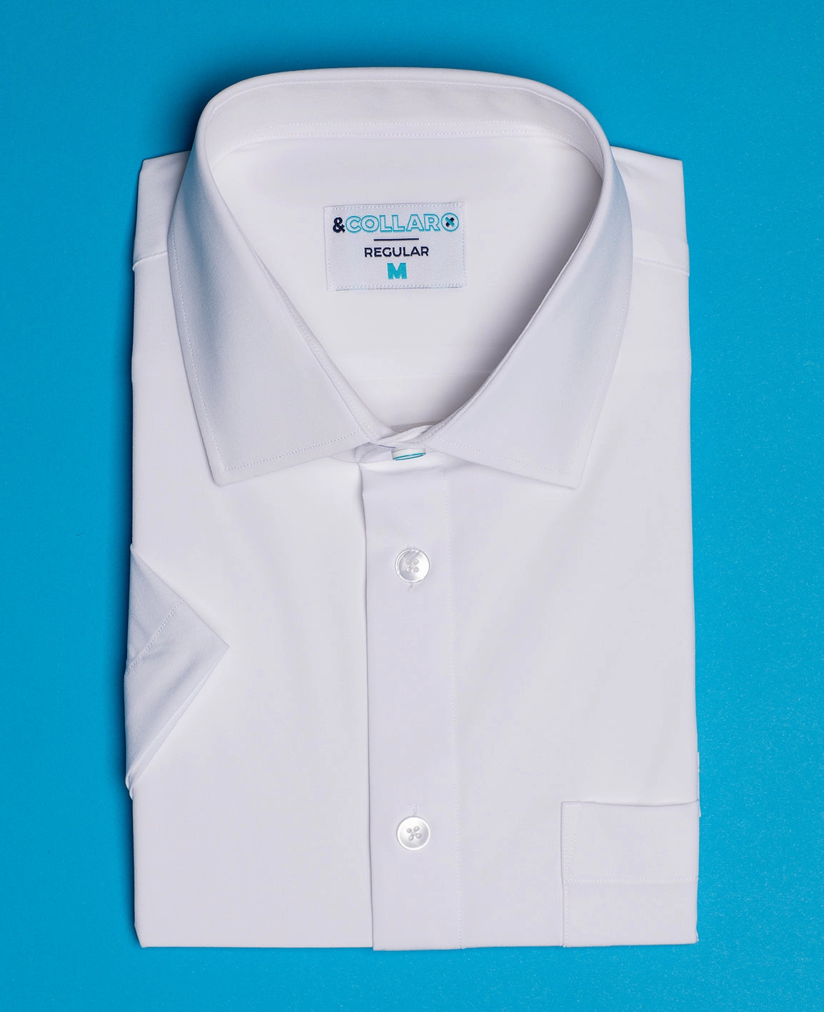 &Collar Range Short Sleeve Dress Shirt Slim