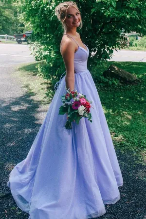 A-Line Custom Pageant Dress Sparkly Lavender Formal Evening Dress Long Prom Dress