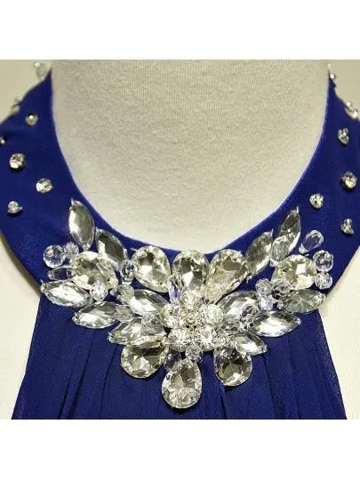 A-line Halter Crystal Floor-Length Evening/Prom Dress PG383