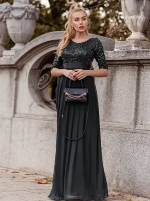 A-Line Sequined Formal Dress