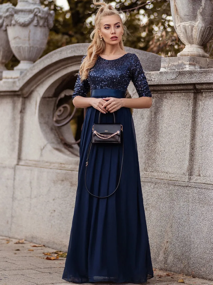 A-Line Sequined Formal Dress