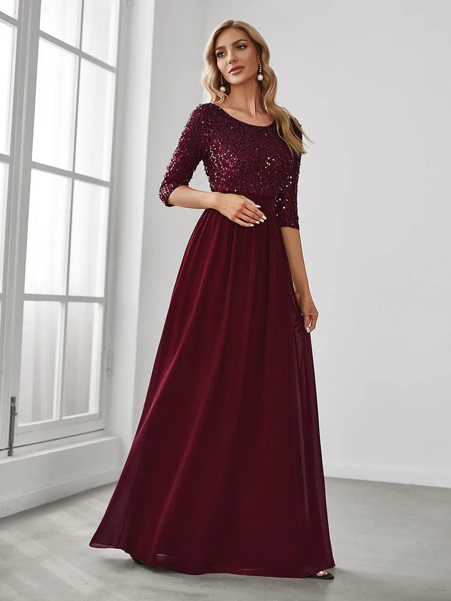 A-Line Sequined Formal Dress