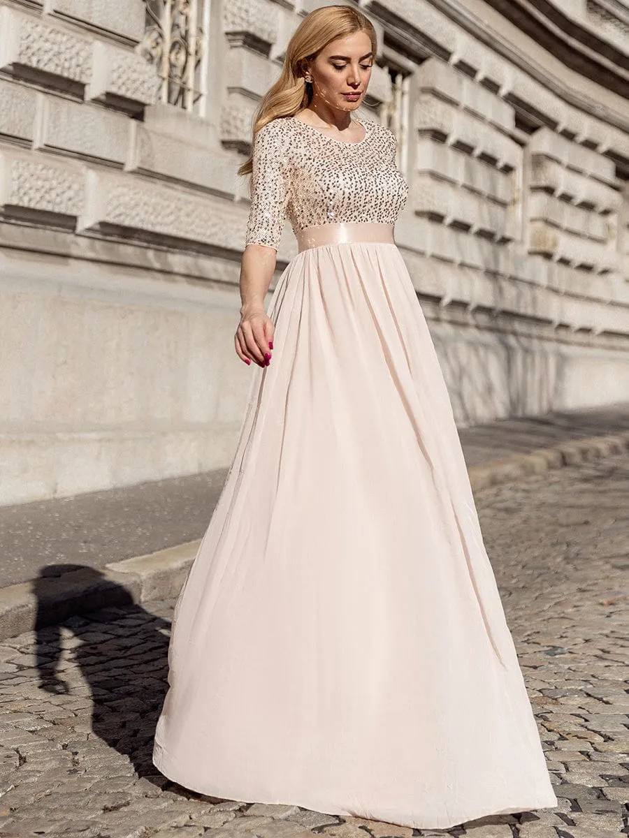 A-Line Sequined Formal Dress