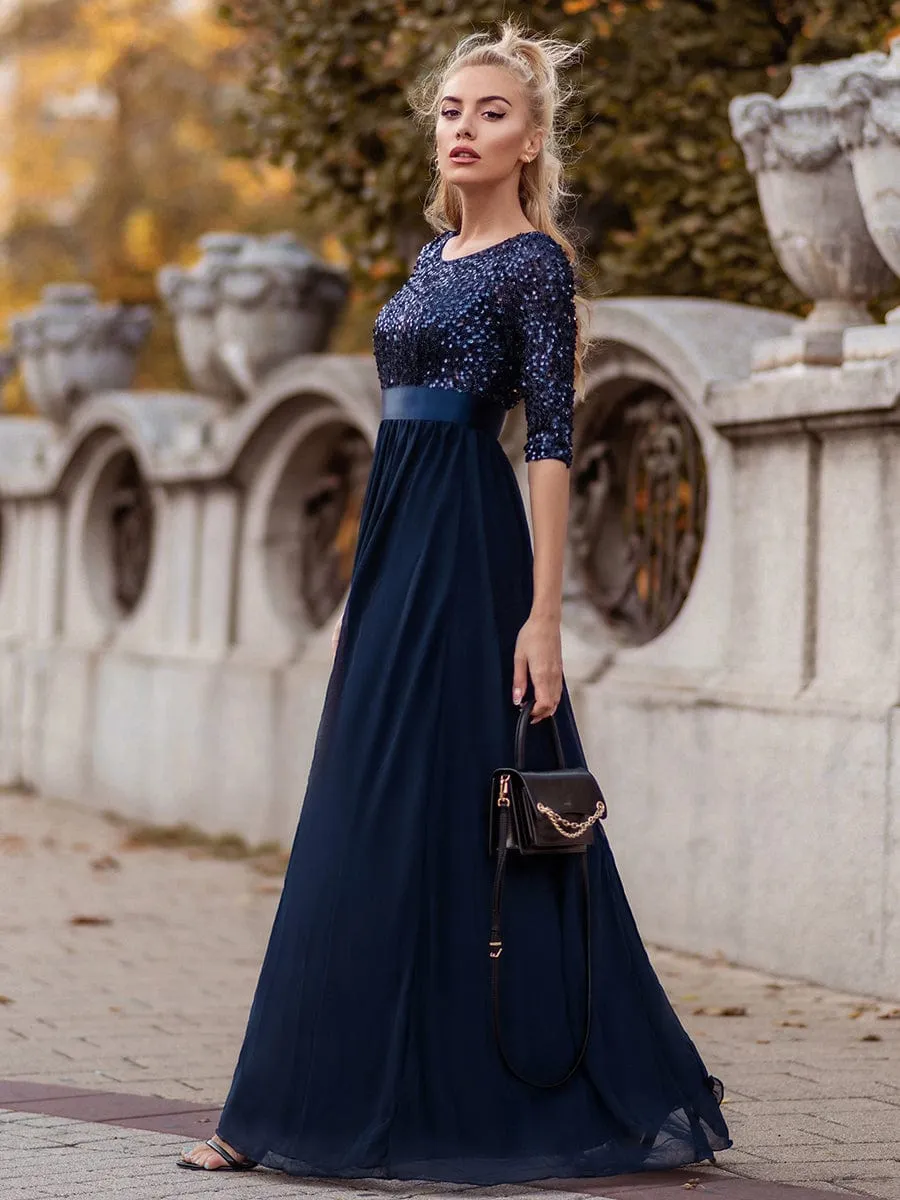 A-Line Sequined Formal Dress