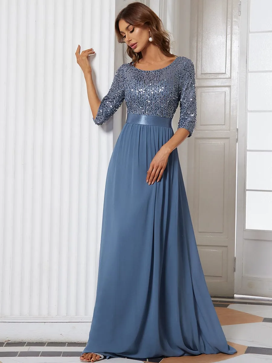 A-Line Sequined Formal Dress