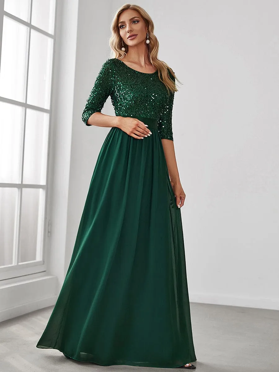 A-Line Sequined Formal Dress