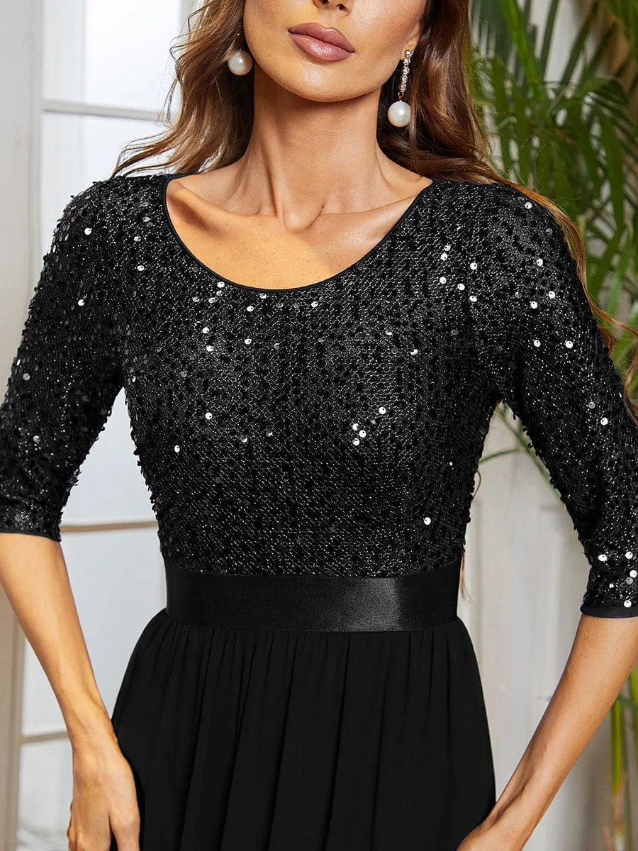 A-Line Sequined Formal Dress