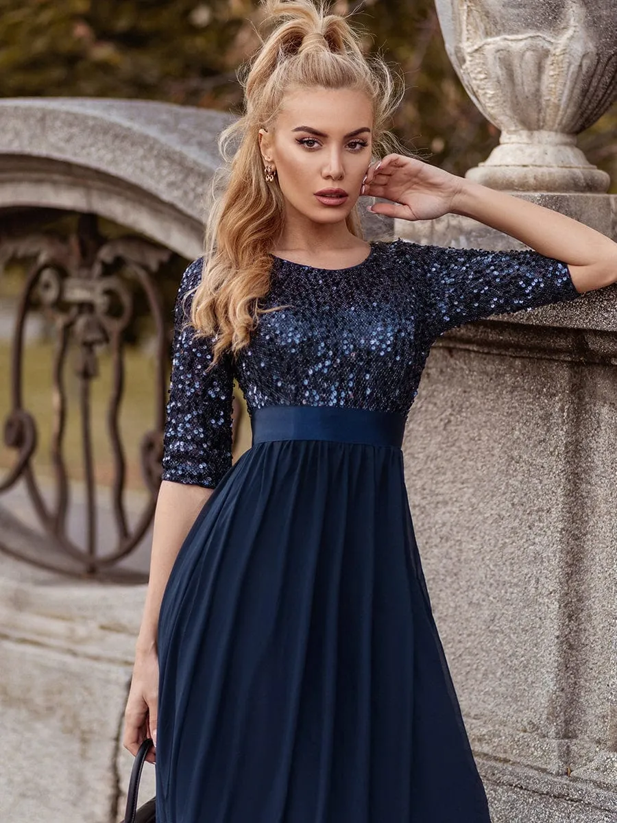 A-Line Sequined Formal Dress
