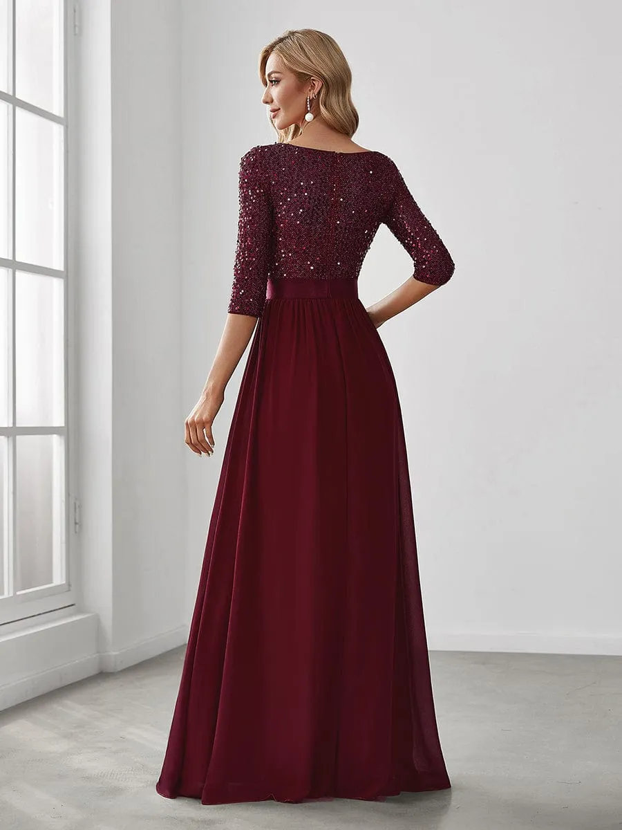 A-Line Sequined Formal Dress