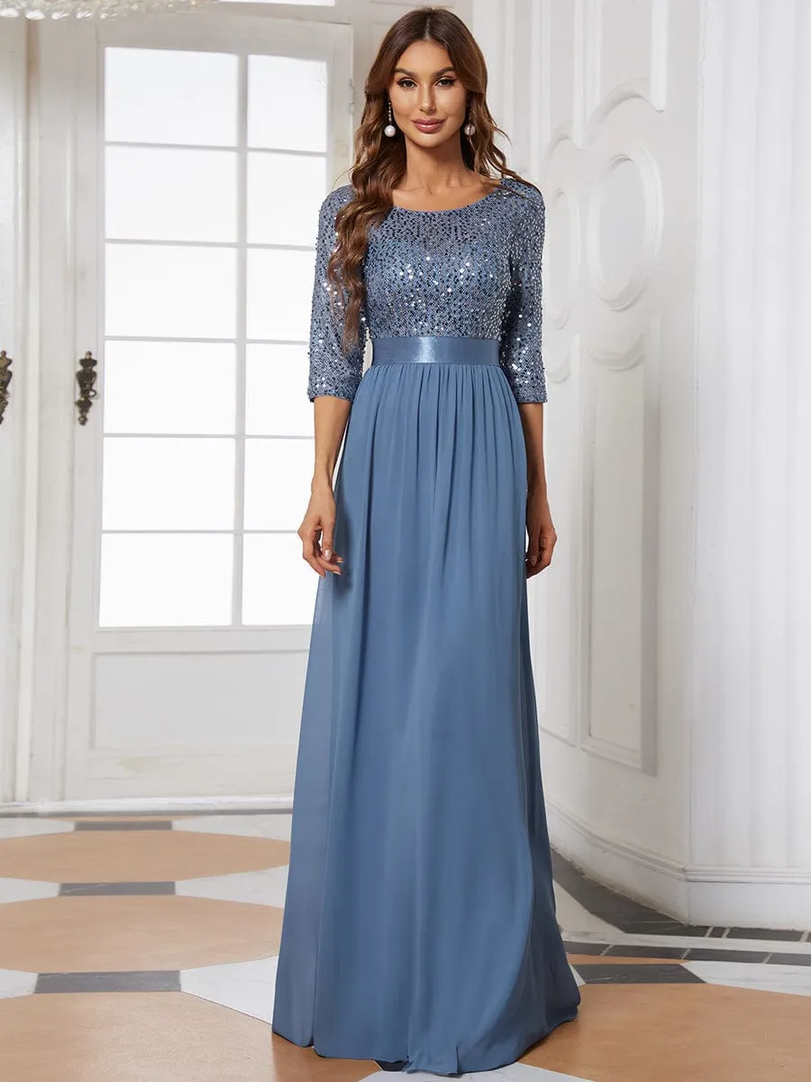 A-Line Sequined Formal Dress